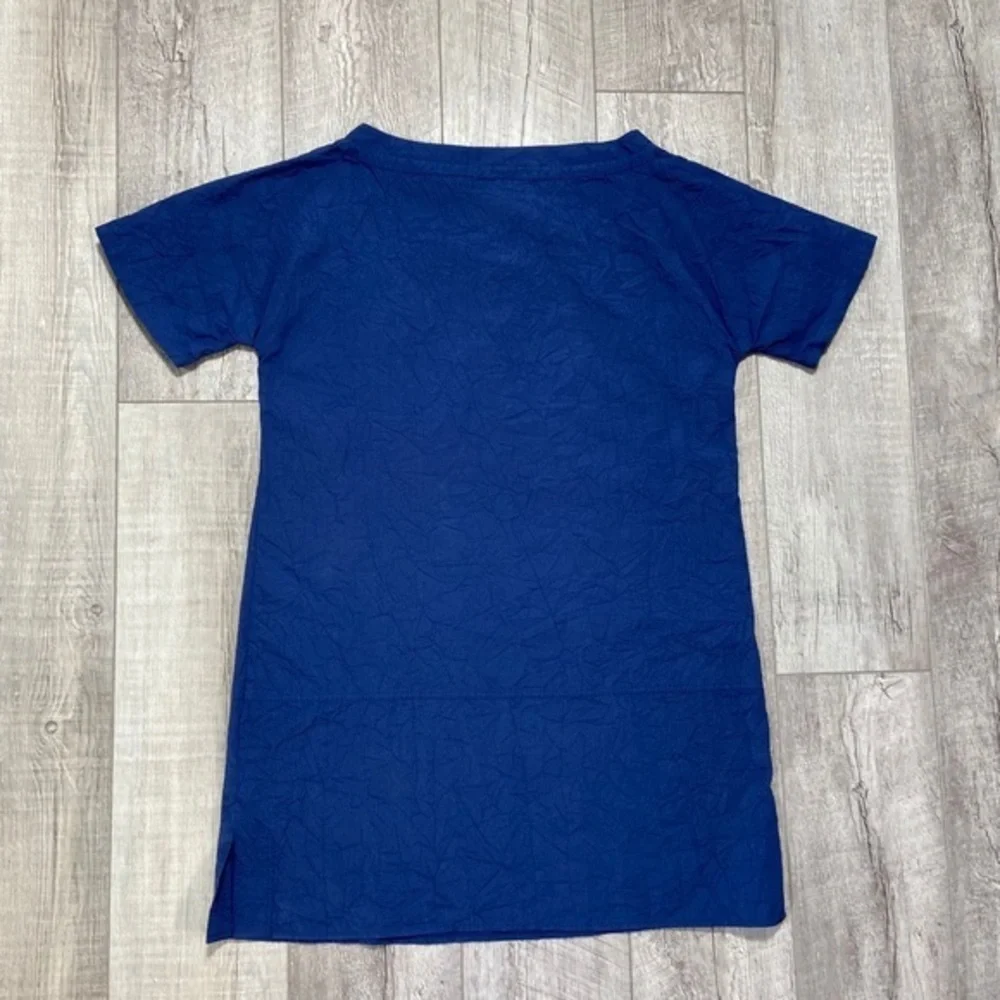 Sundance Catalog Large Dress Navy Blue Leather Lace Tie Neckline‎